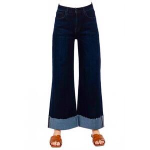 NEW LETTER TO JULIET bianca a line wide cuff jean in indigo